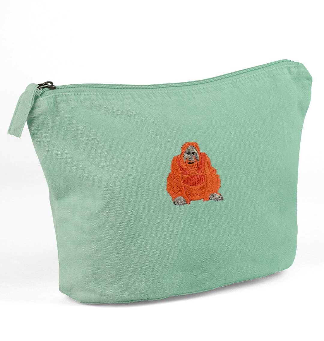 Orangutan Recycled Cotton Accessory Pouch - Blue Panda