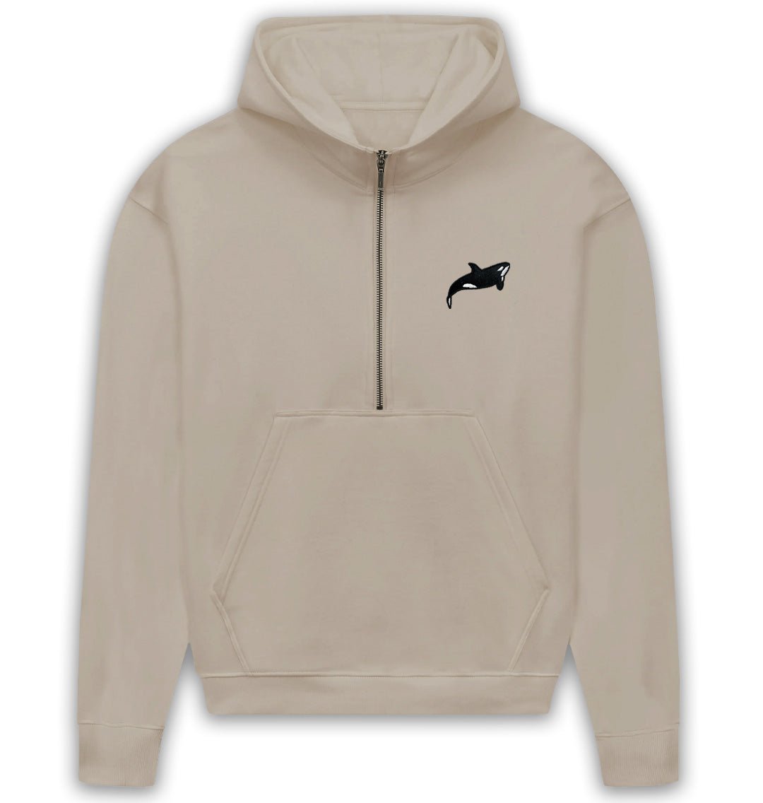 Orca Womens Half - Zip Hoodie - Blue Panda