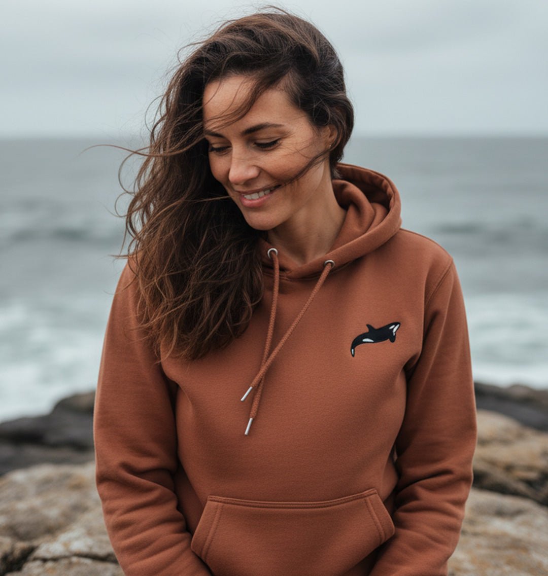 Orca Womens Hoodie - Unisex - Blue Panda