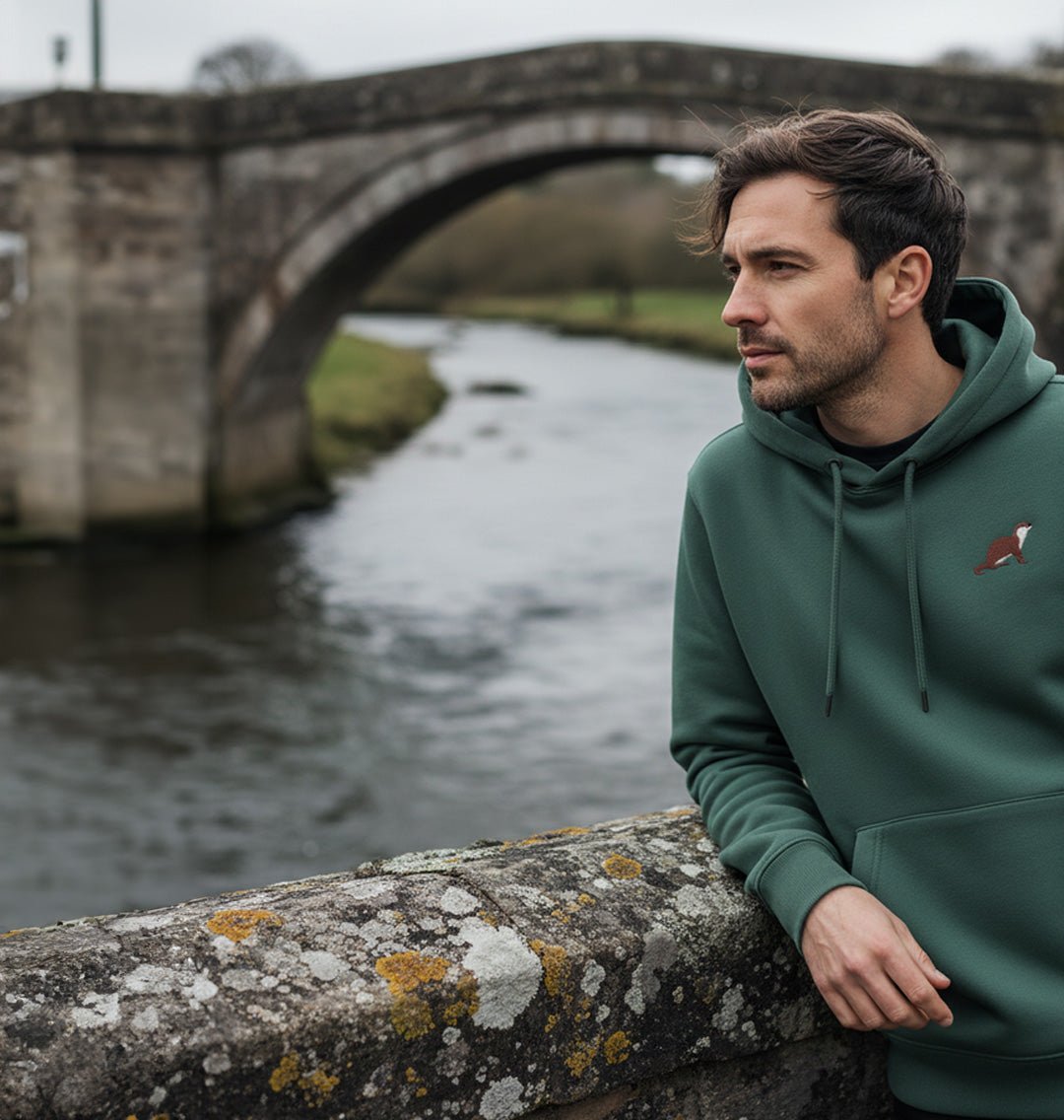 Otter Mens Hoodie - Blue Panda