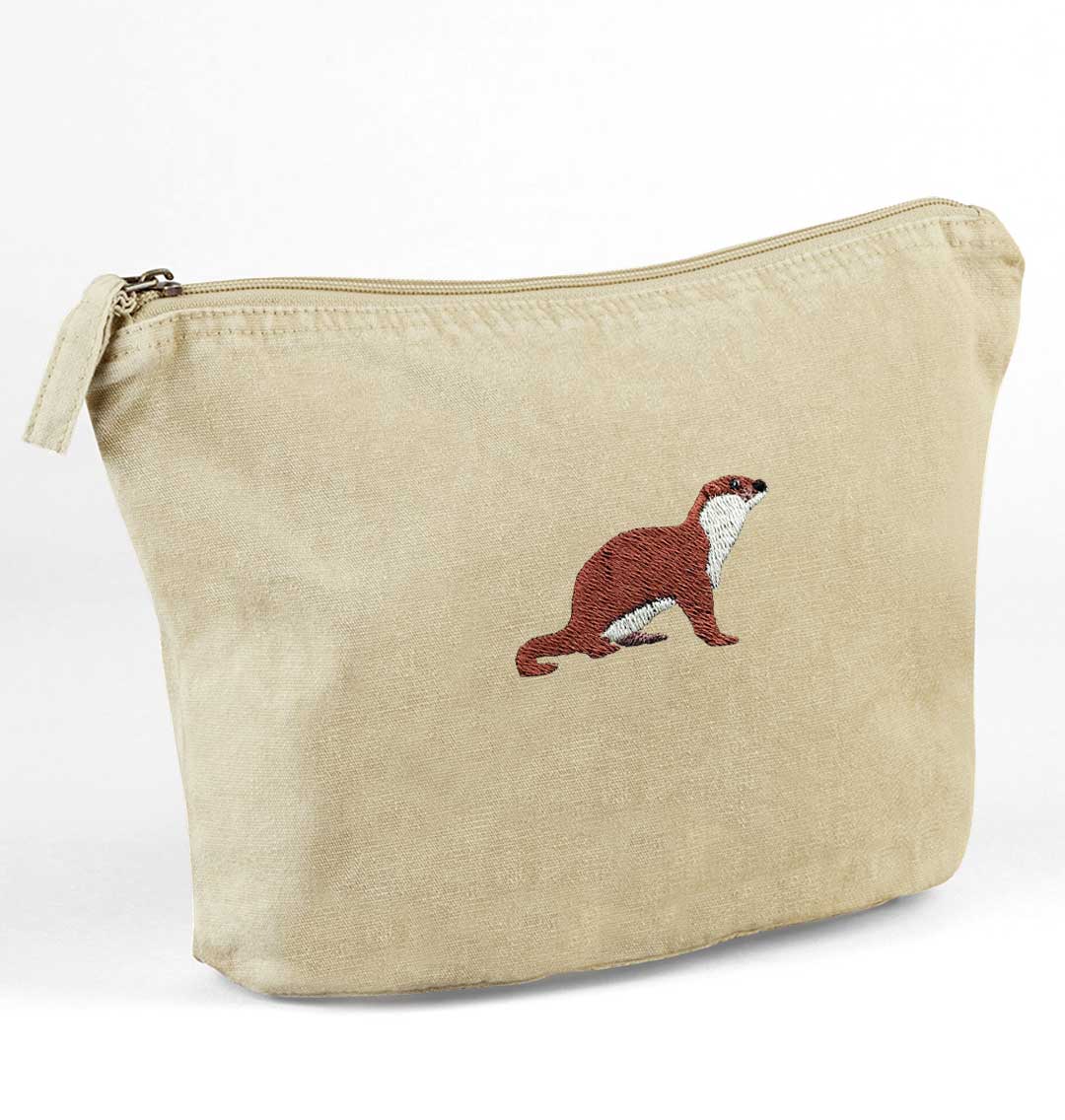 Otter Recycled Cotton Accessory Pouch - Blue Panda