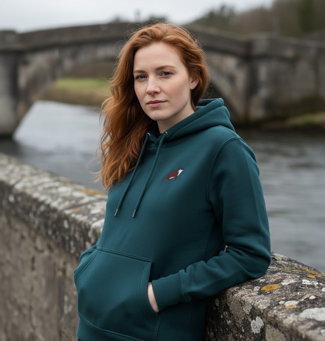 Otter Womens Hoodie - Unisex - Blue Panda