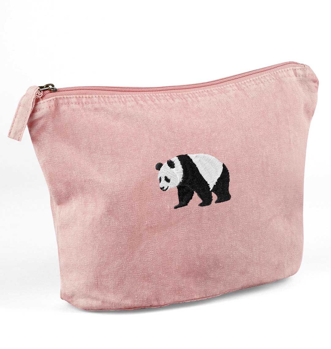 Panda Recycled Cotton Accessory Pouch - Blue Panda