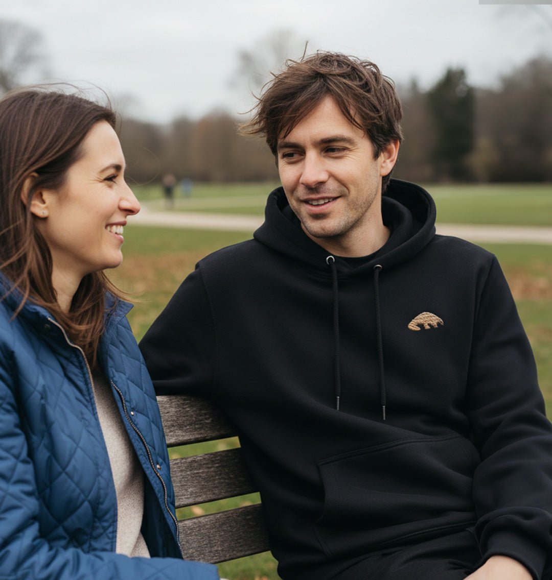 Pangolin Mens Hoodie - Blue Panda