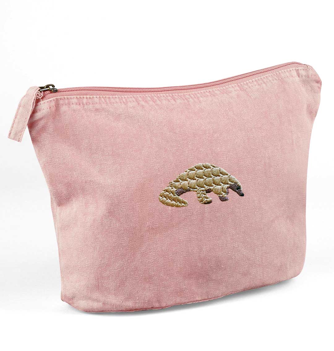 Pangolin Recycled Cotton Accessory Pouch - Blue Panda