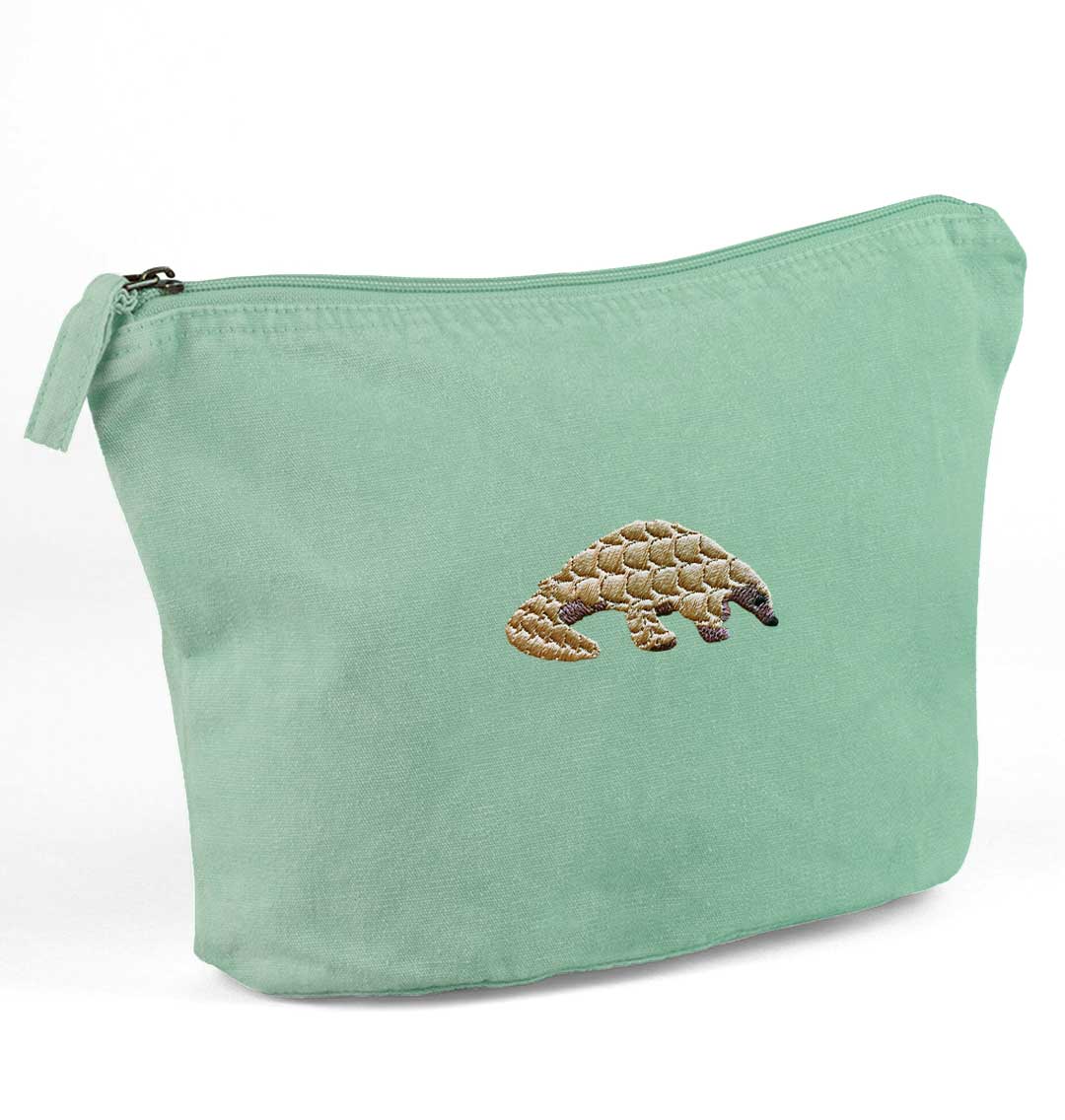Pangolin Recycled Cotton Accessory Pouch - Blue Panda