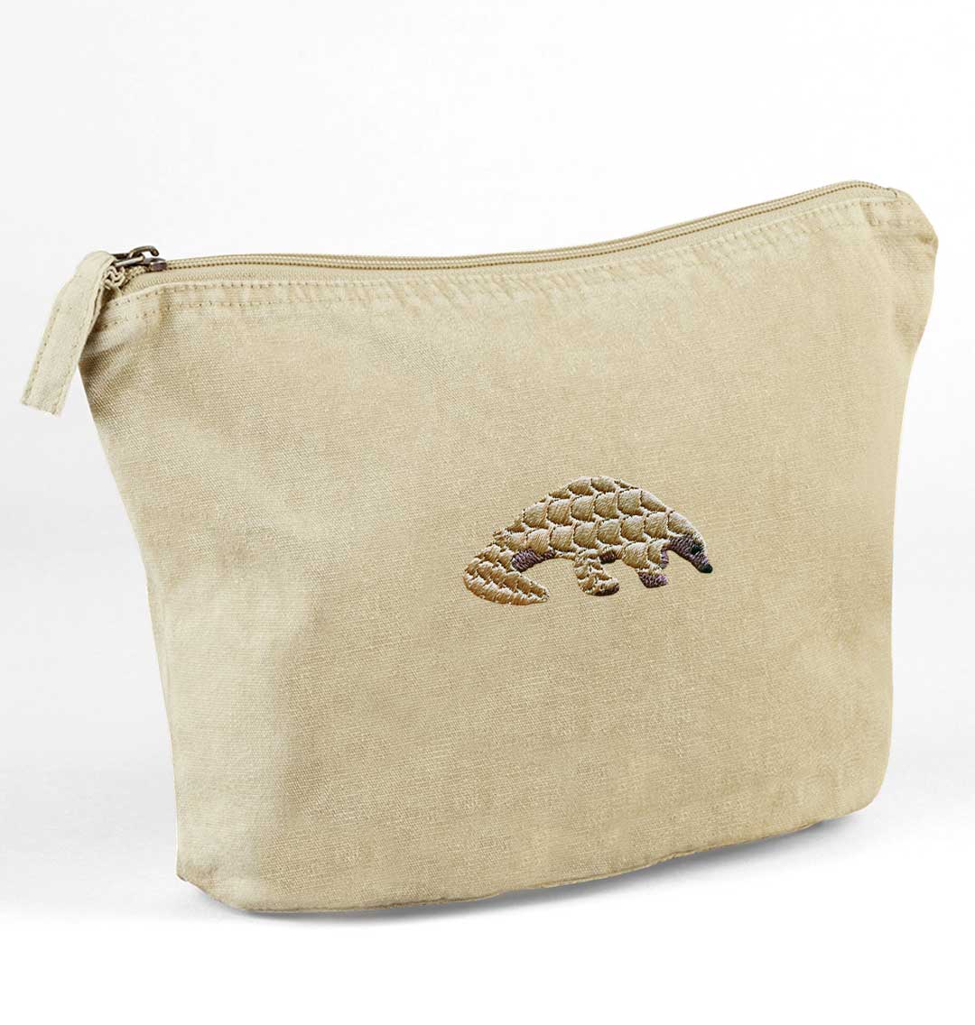 Pangolin Recycled Cotton Accessory Pouch - Blue Panda
