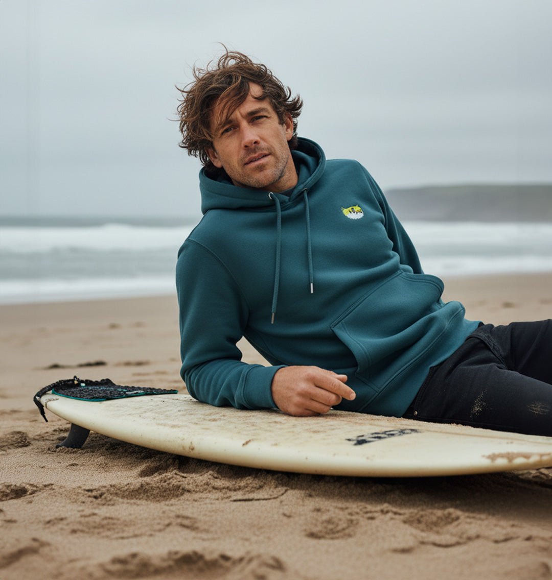 Pufferfish Mens Hoodie - Blue Panda