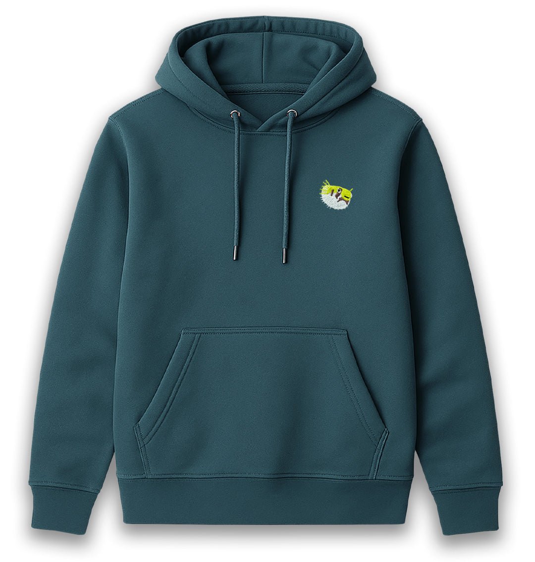 Pufferfish Mens Hoodie - Blue Panda