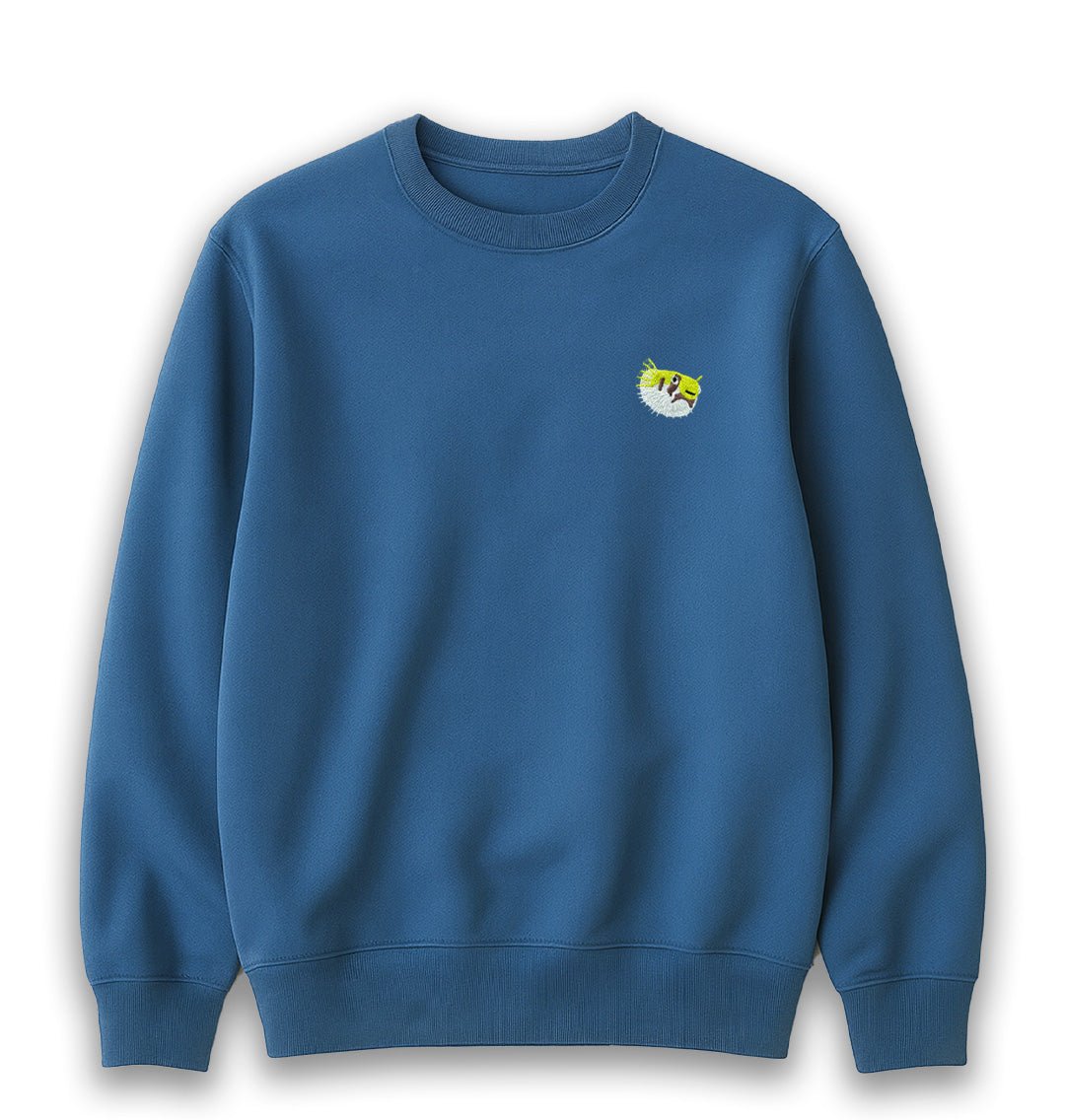 Pufferfish Mens Sweatshirt - Blue Panda
