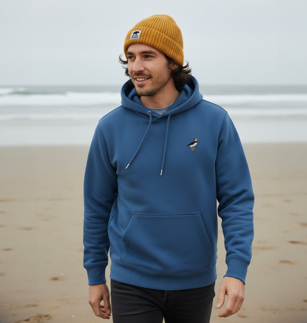 Puffin Mens Hoodie - Blue Panda