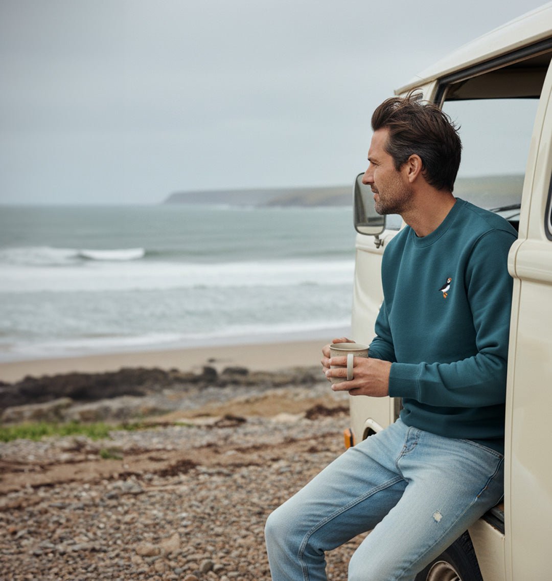 Puffin Mens Sweatshirt - Blue Panda