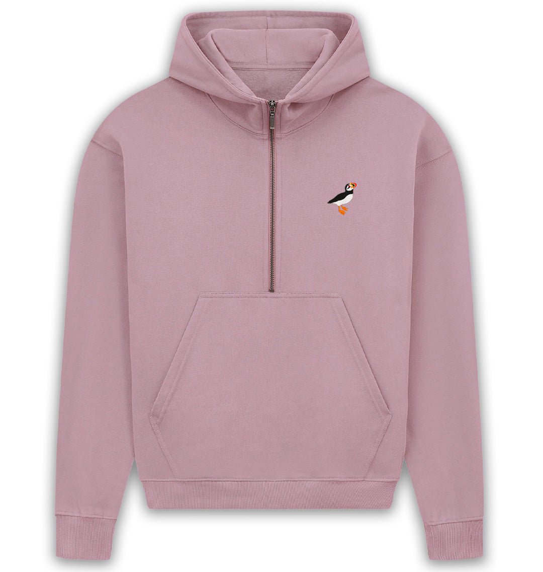 Puffin Womens Half - Zip Hoodie - Blue Panda