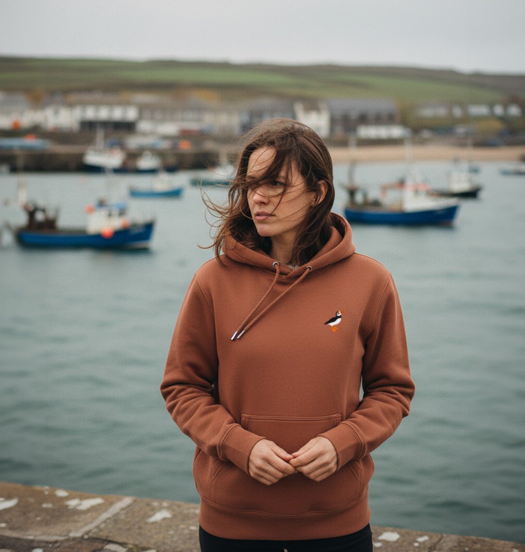 Puffin Womens Hoodie - Unisex - Blue Panda