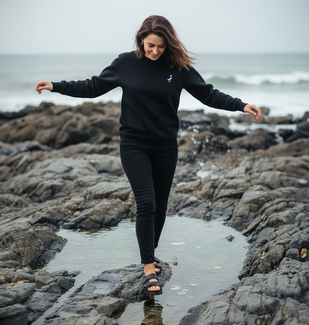 Puffin Womens Sweatshirt - Unisex - Blue Panda