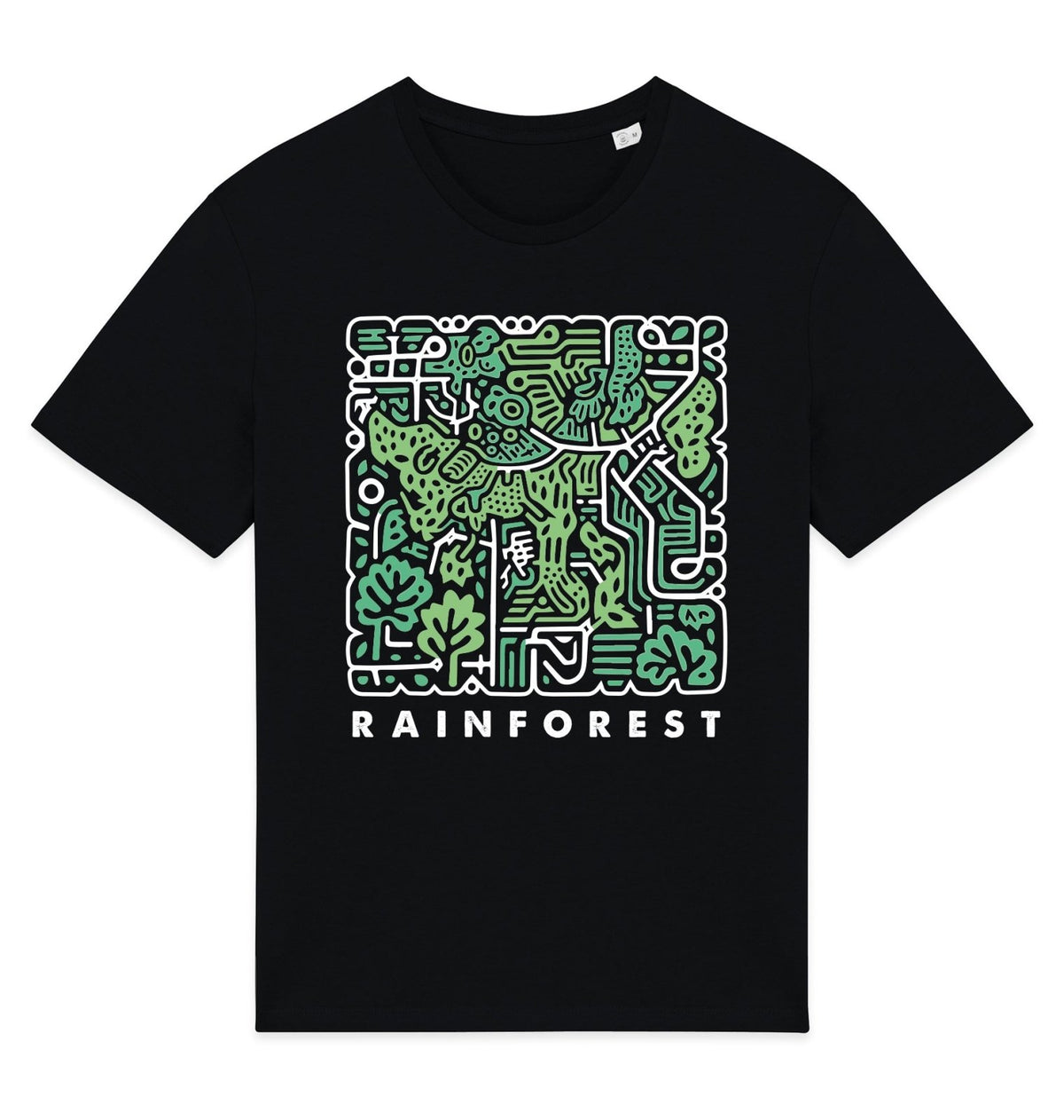 Rainforest Front Print Womens T-shirt - Blue Panda