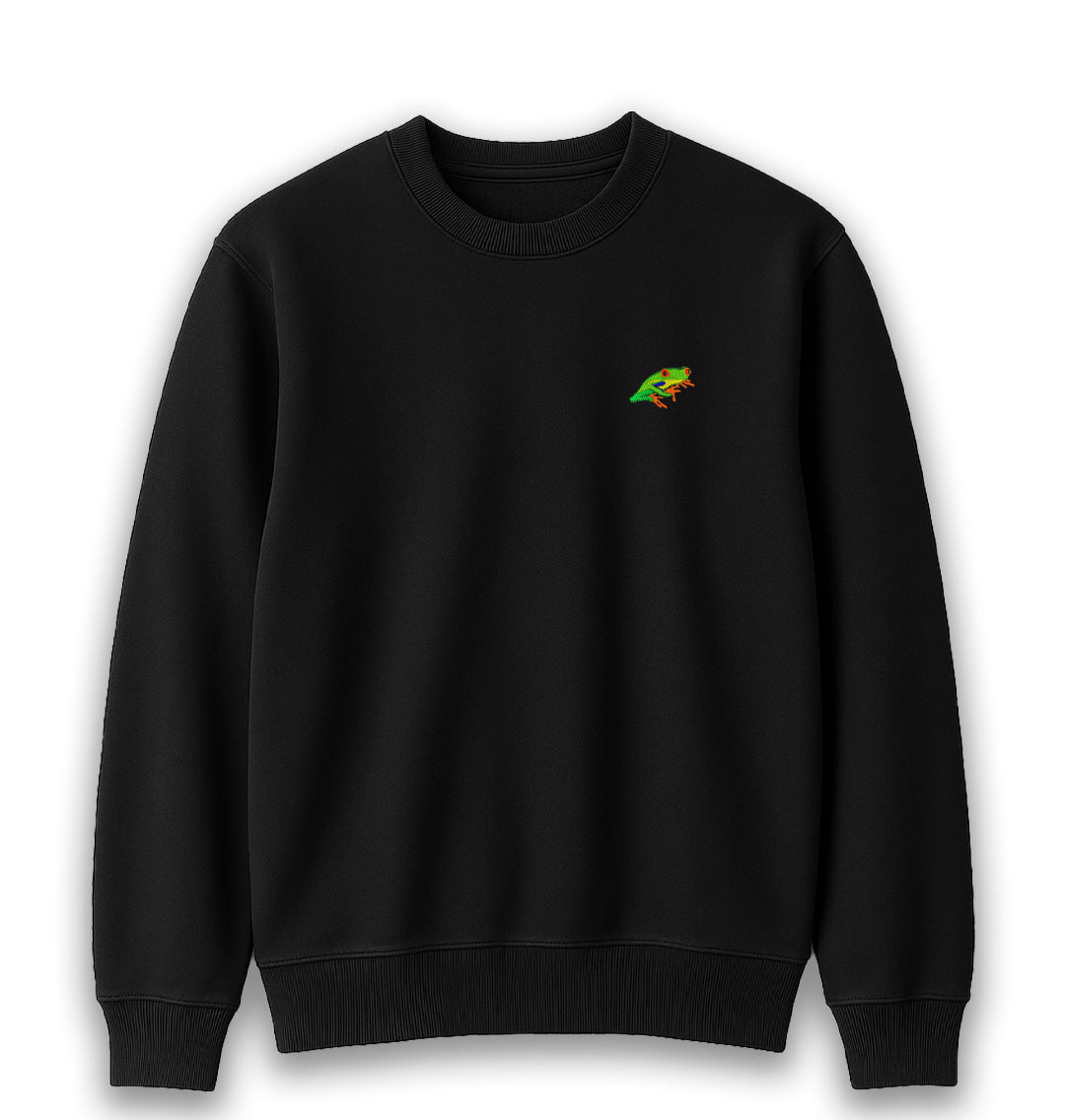 Red - Eyed Tree Frog Womens Sweatshirt - Unisex - Blue Panda