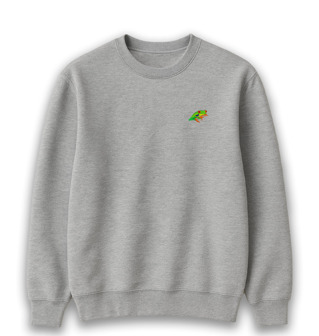 Red - Eyed Tree Frog Womens Sweatshirt - Unisex - Blue Panda
