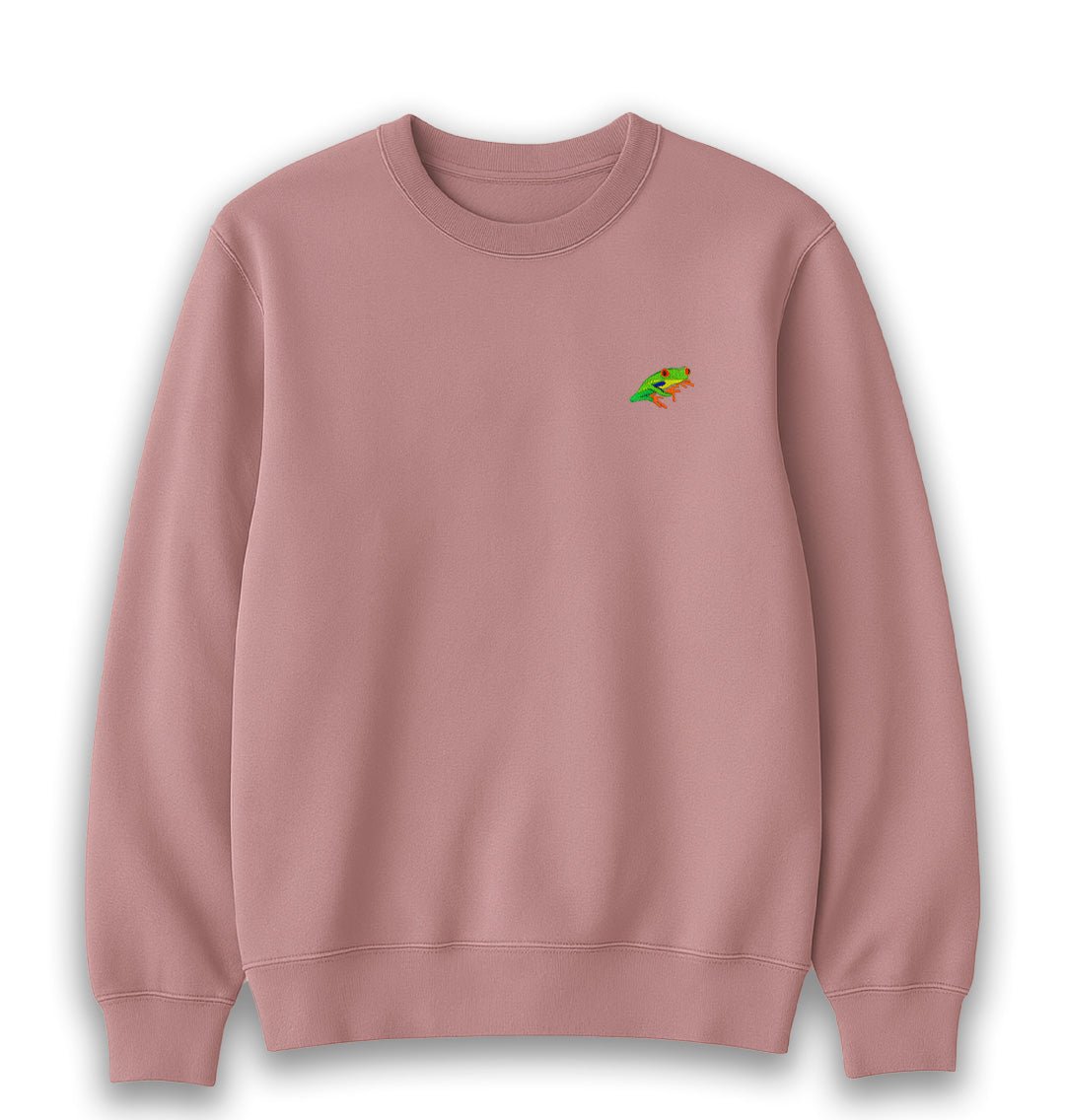 Red - Eyed Tree Frog Womens Sweatshirt - Unisex - Blue Panda