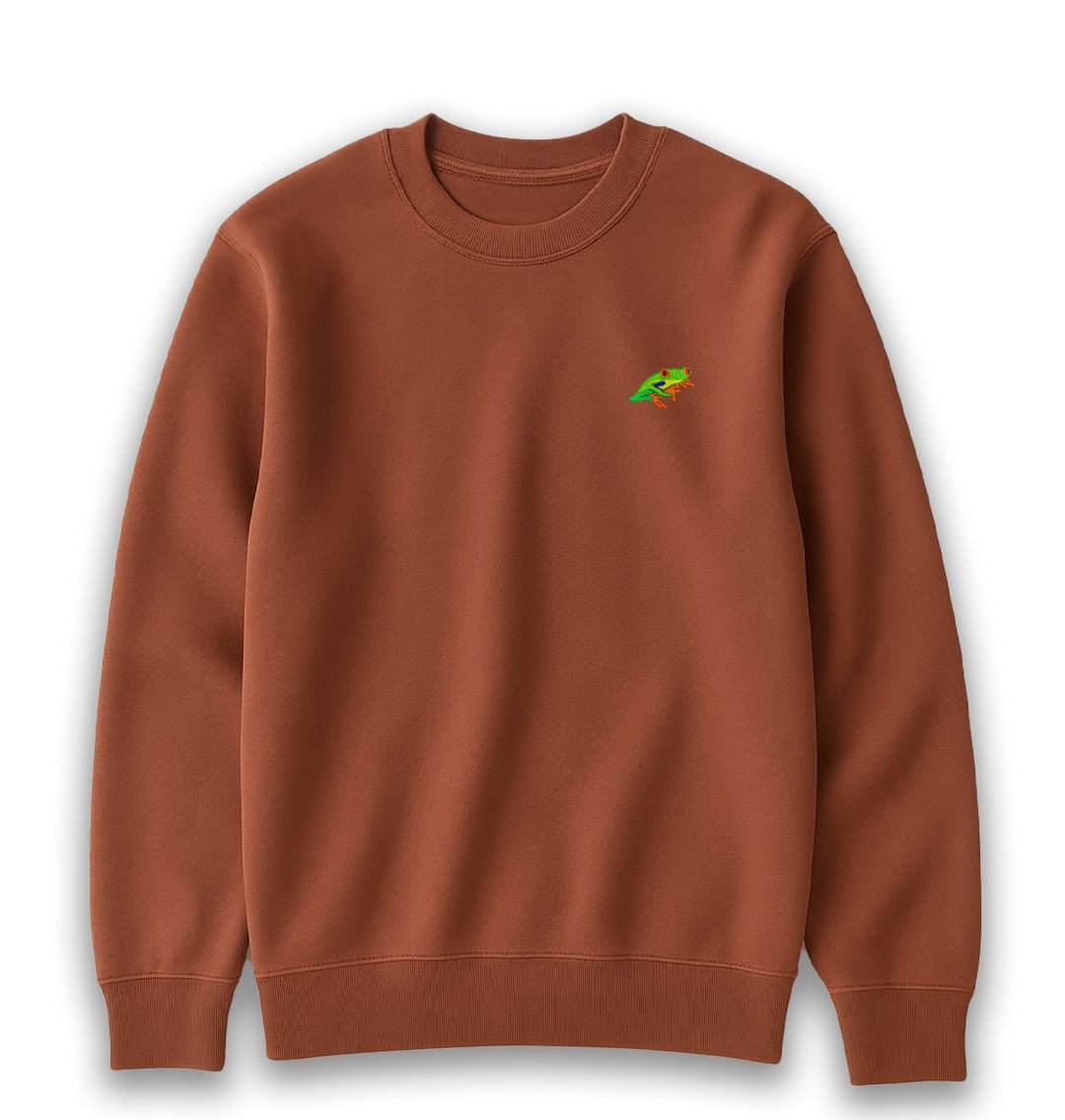 Red - Eyed Tree Frog Womens Sweatshirt - Unisex - Blue Panda