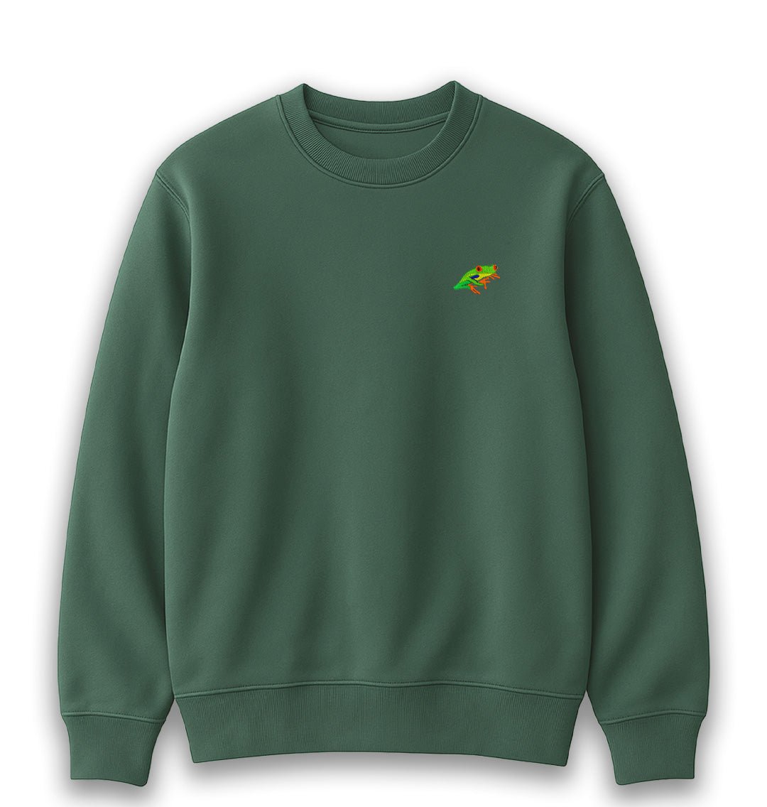 Red - Eyed Tree Frog Womens Sweatshirt - Unisex - Blue Panda