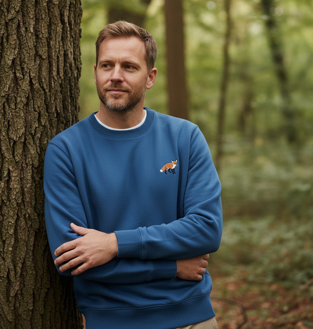 Red Fox Mens Sweatshirt - Blue Panda