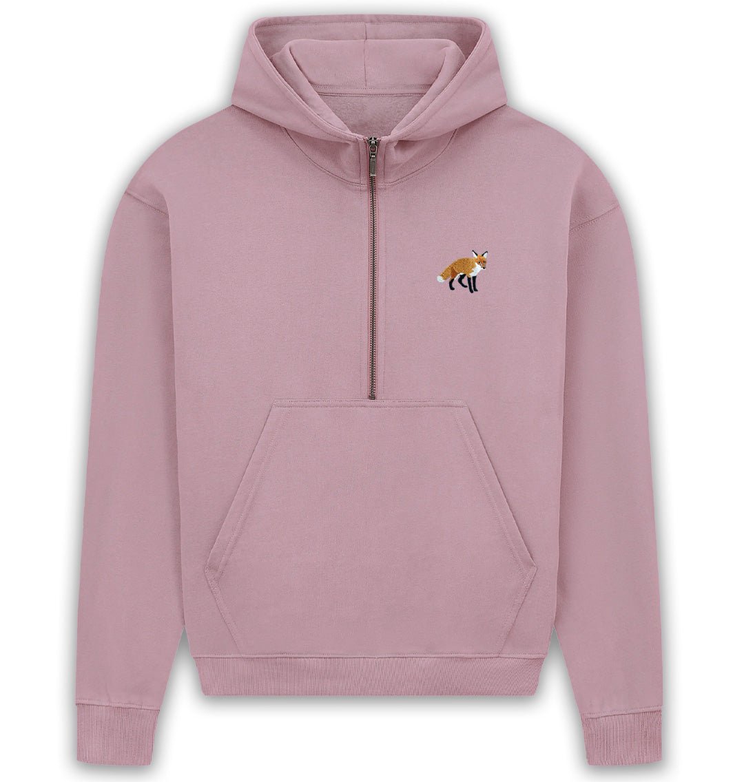 Red Fox Womens Half - Zip Hoodie - Blue Panda