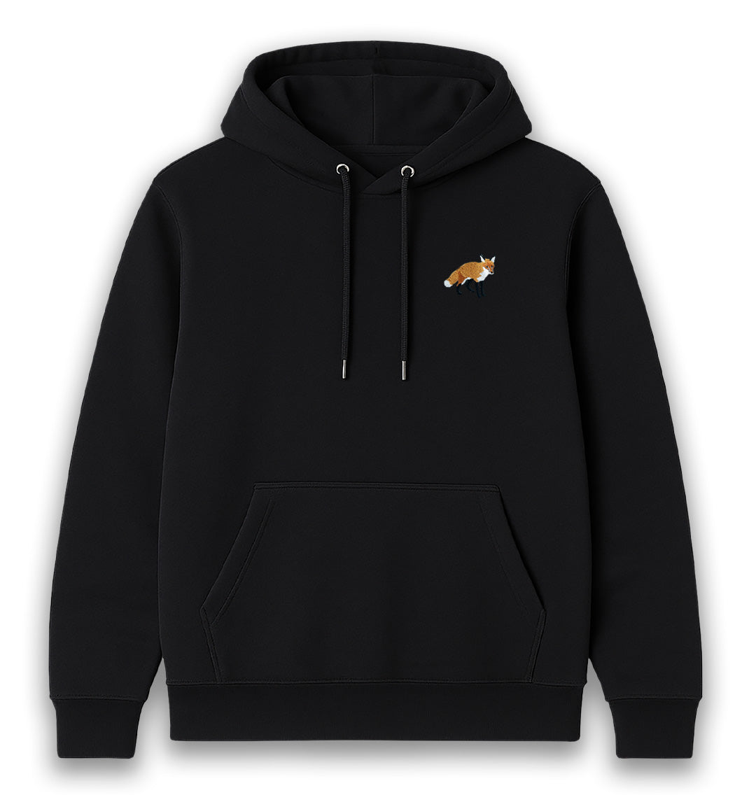 Red Fox Womens Hoodie - Unisex - Blue Panda