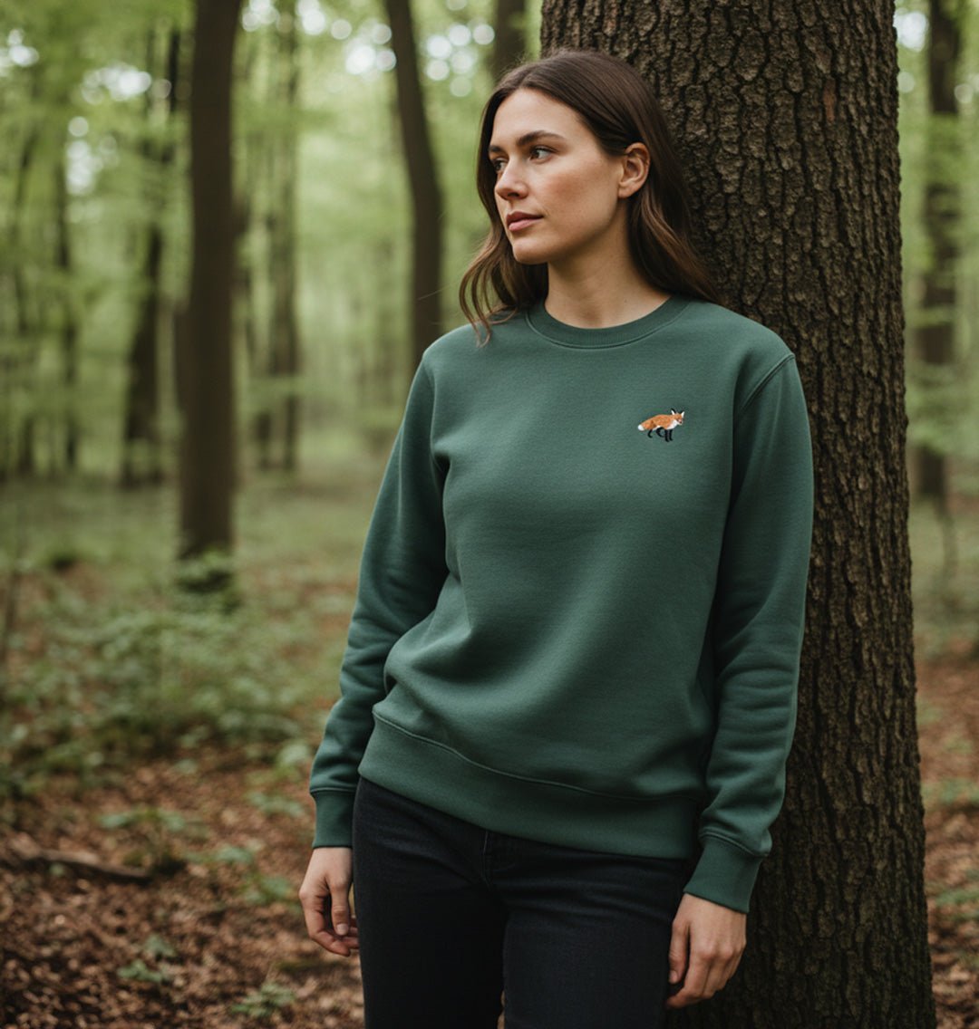 Red Fox Womens Sweatshirt - Unisex - Blue Panda