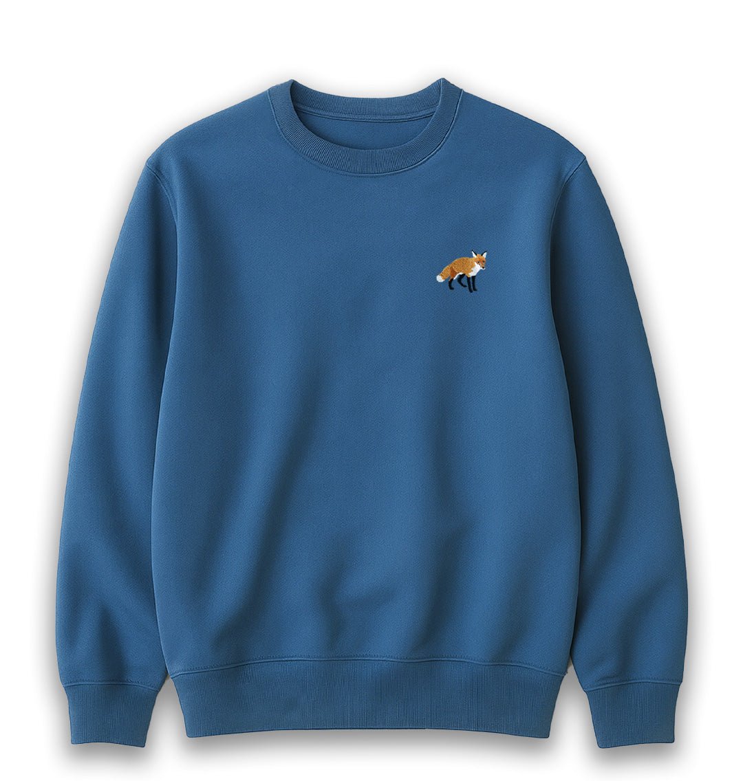 Red Fox Womens Sweatshirt - Unisex - Blue Panda