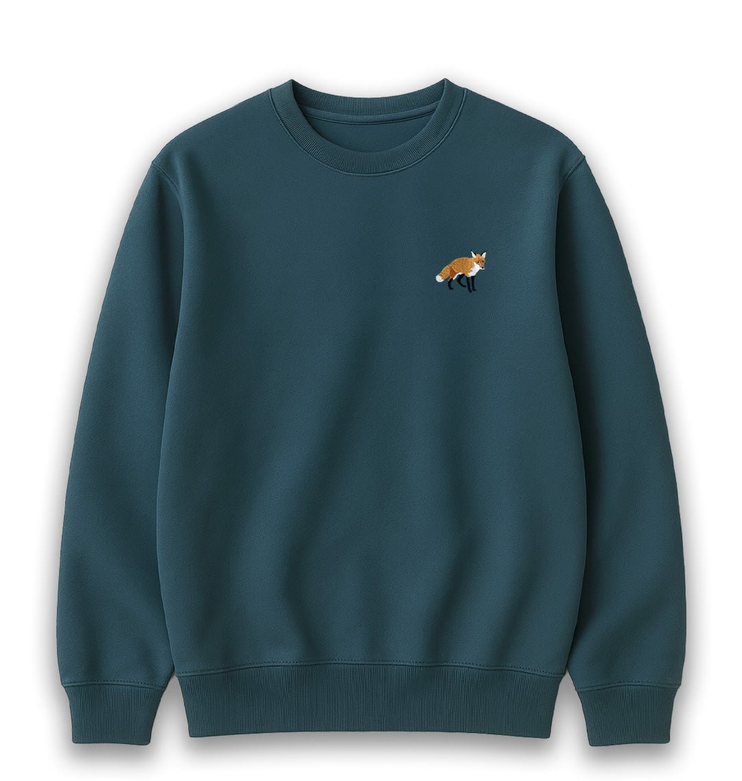 Red Fox Womens Sweatshirt - Unisex - Blue Panda