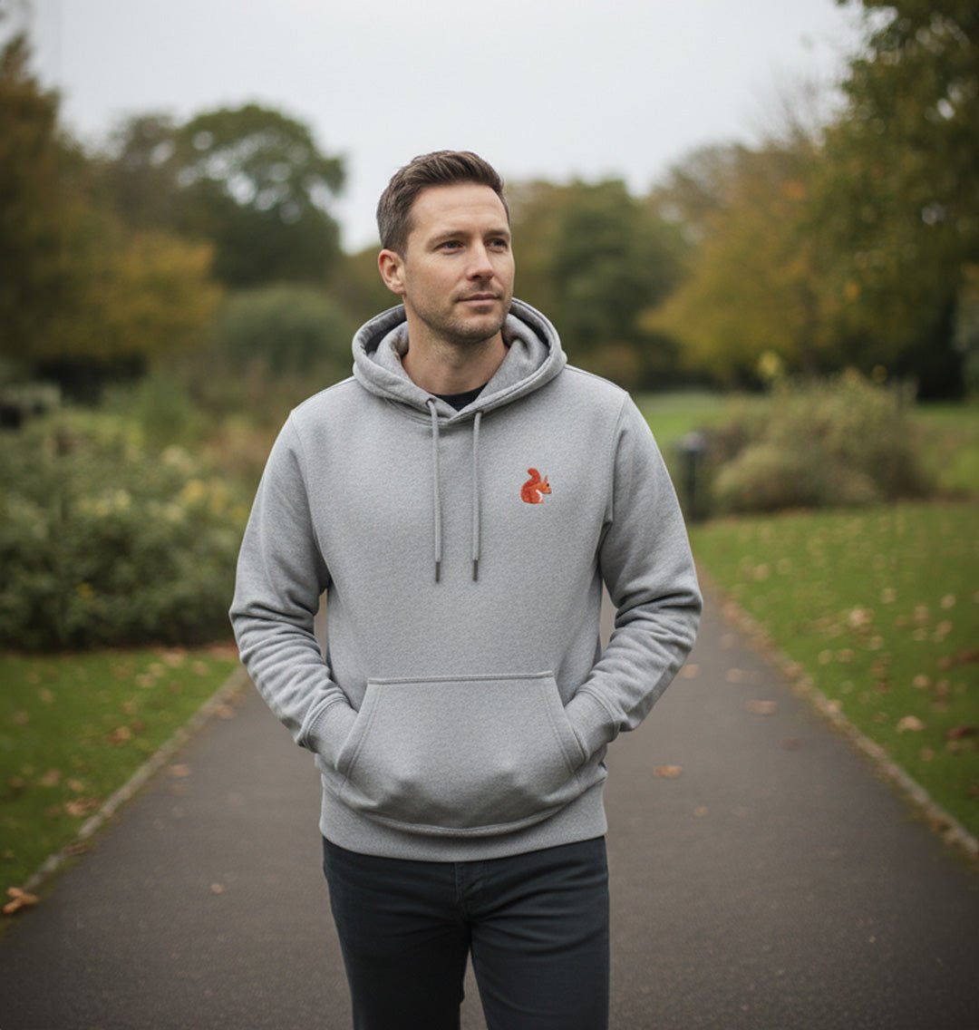 Red Squirrel Mens Hoodie - Blue Panda