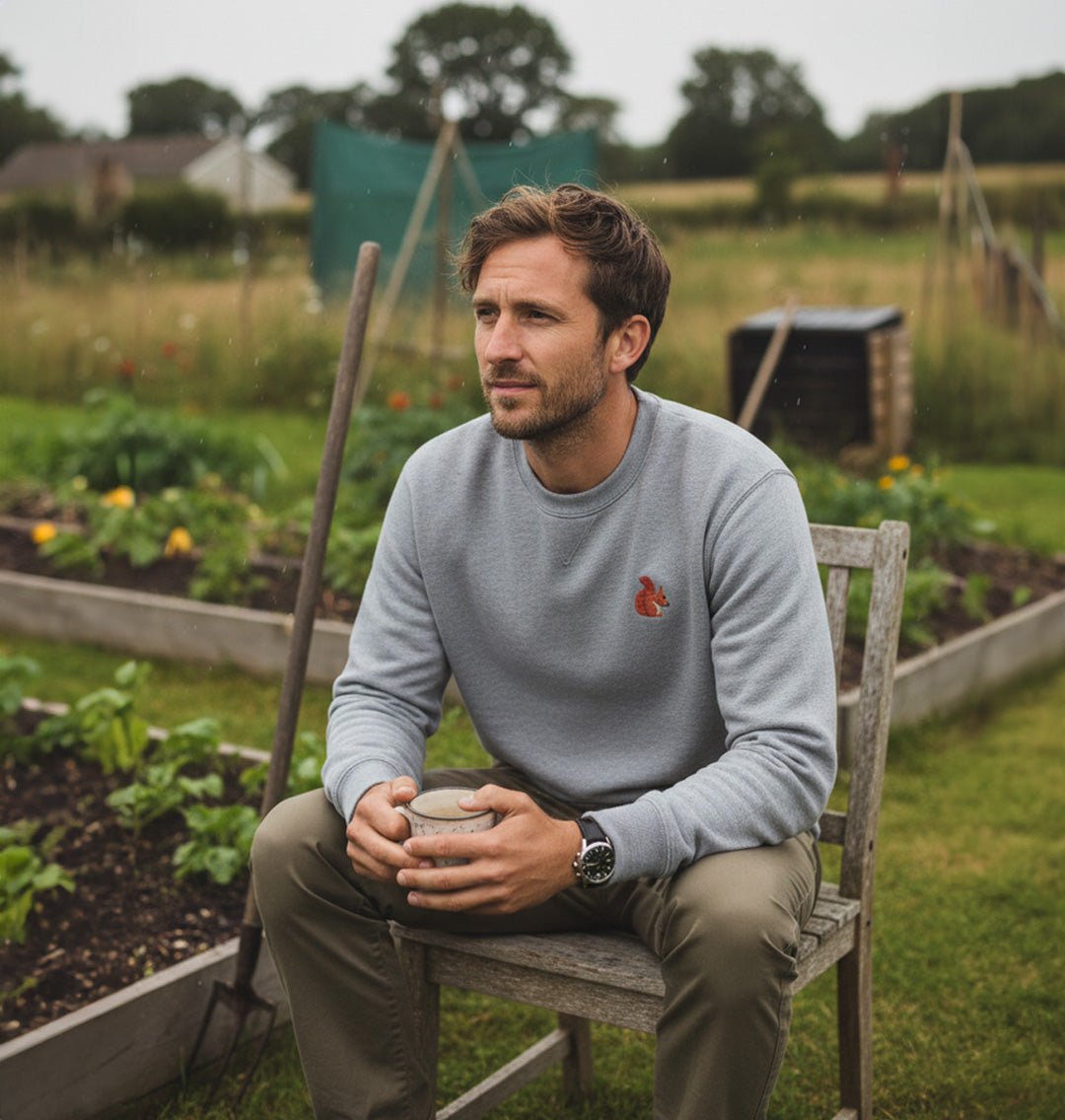 Red Squirrel Mens Sweatshirt - Blue Panda