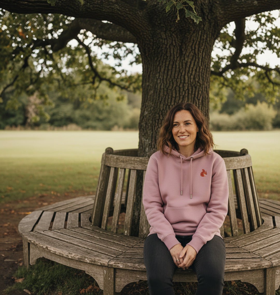 Red Squirrel Womens Hoodie - Unisex - Blue Panda