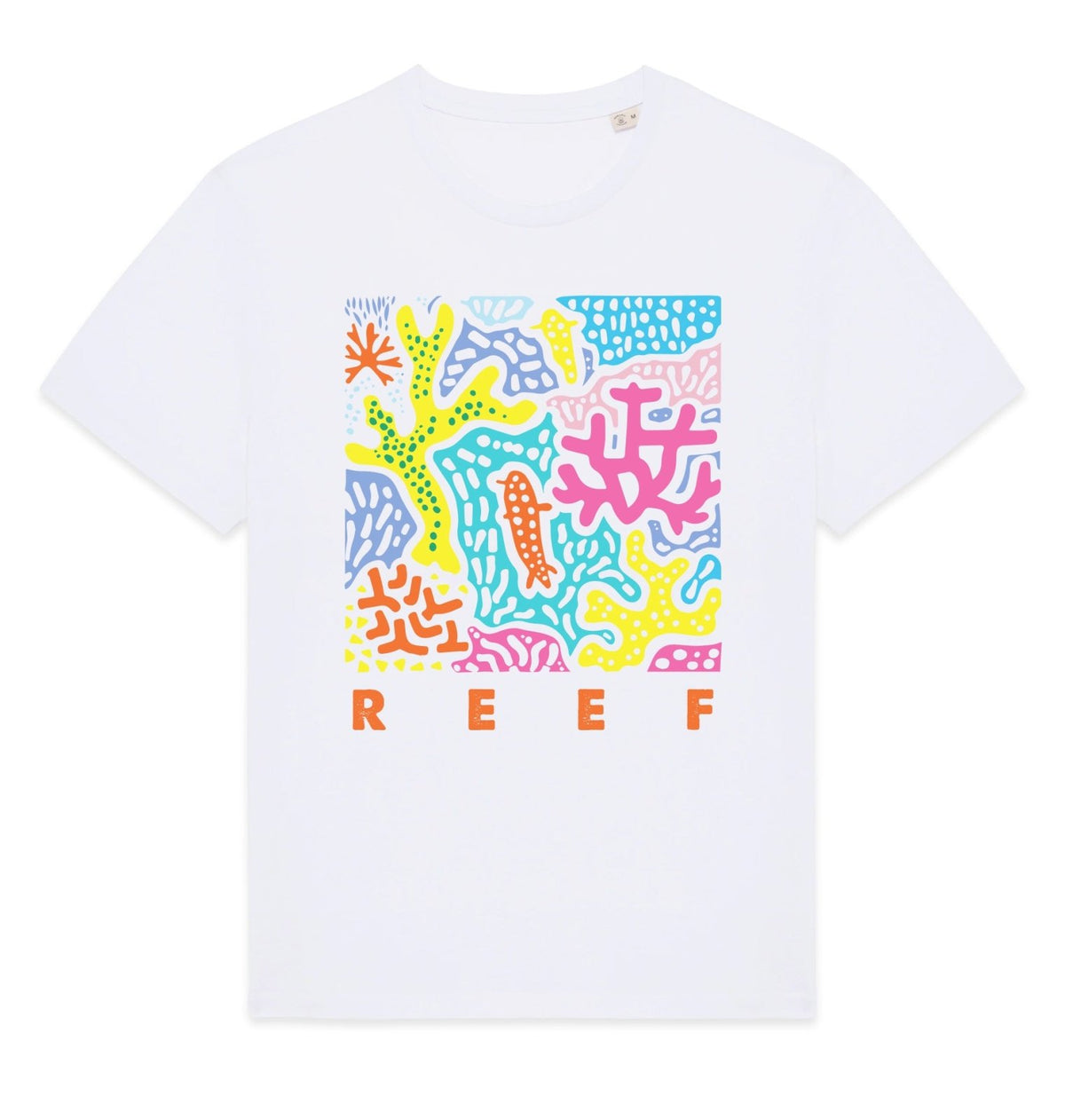 Reef Front Print Womens T-shirt - Blue Panda