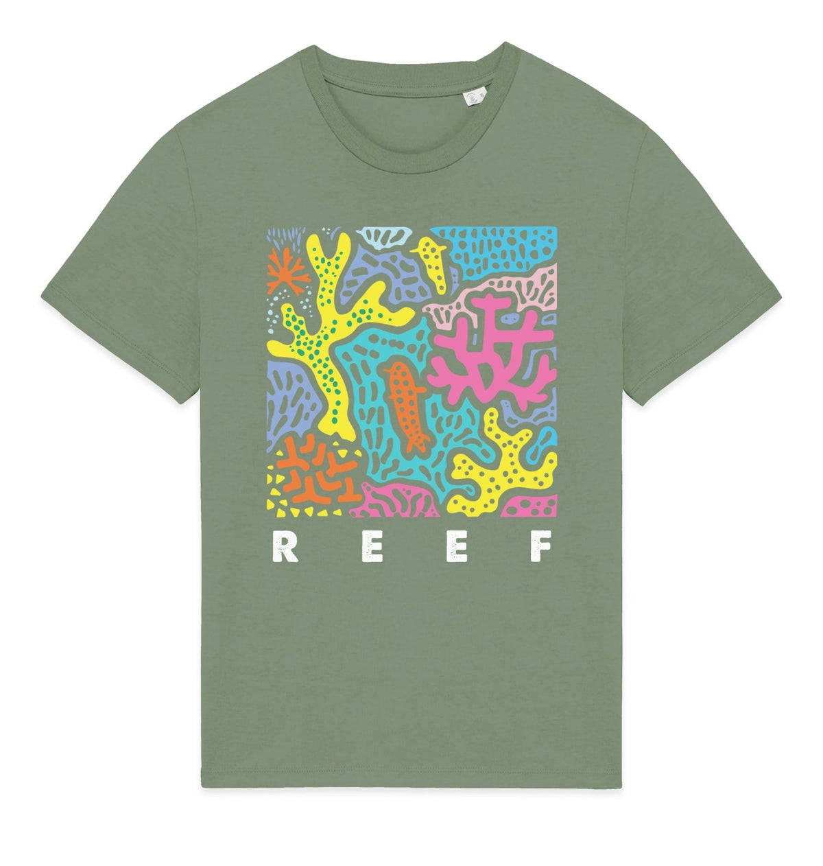 Reef Front Print Womens T-shirt - Blue Panda