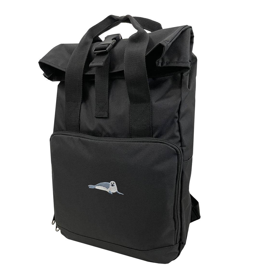 Seal Everyday Roll-top Recycled Backpack - Blue Panda
