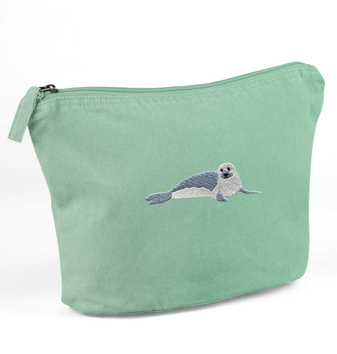 Seal Recycled Cotton Accessory Pouch - Blue Panda