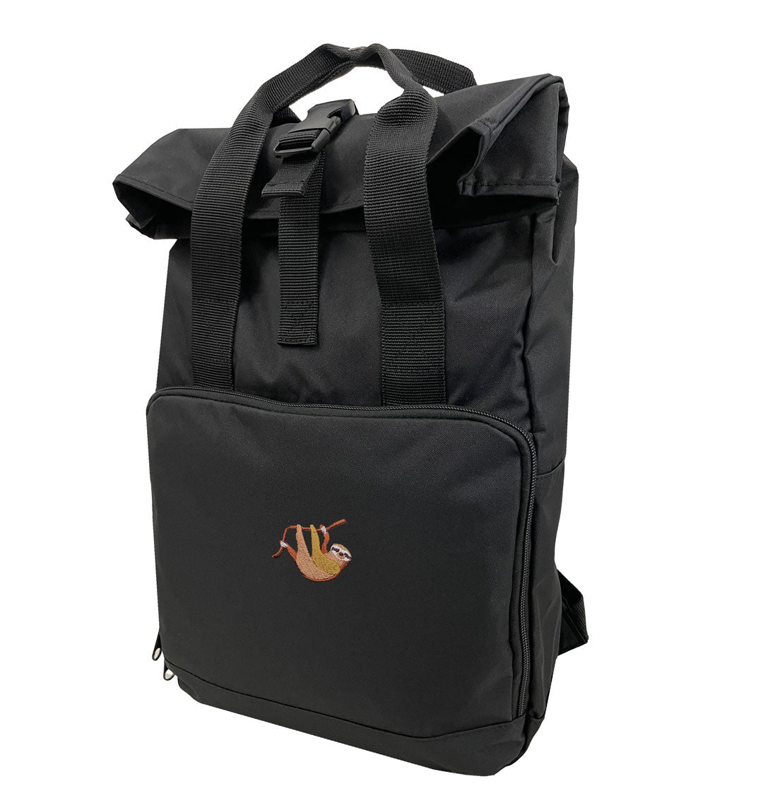 Sloth Everyday Roll-top Recycled Backpack - Blue Panda