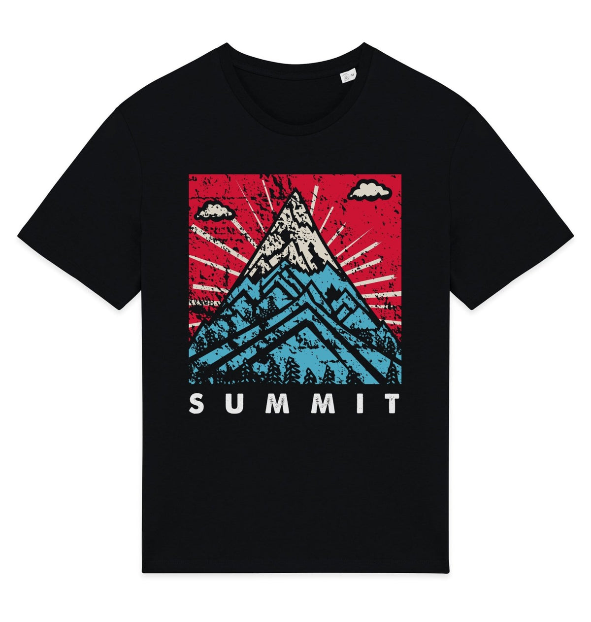 Summit Front Print Womens T-shirt - Blue Panda