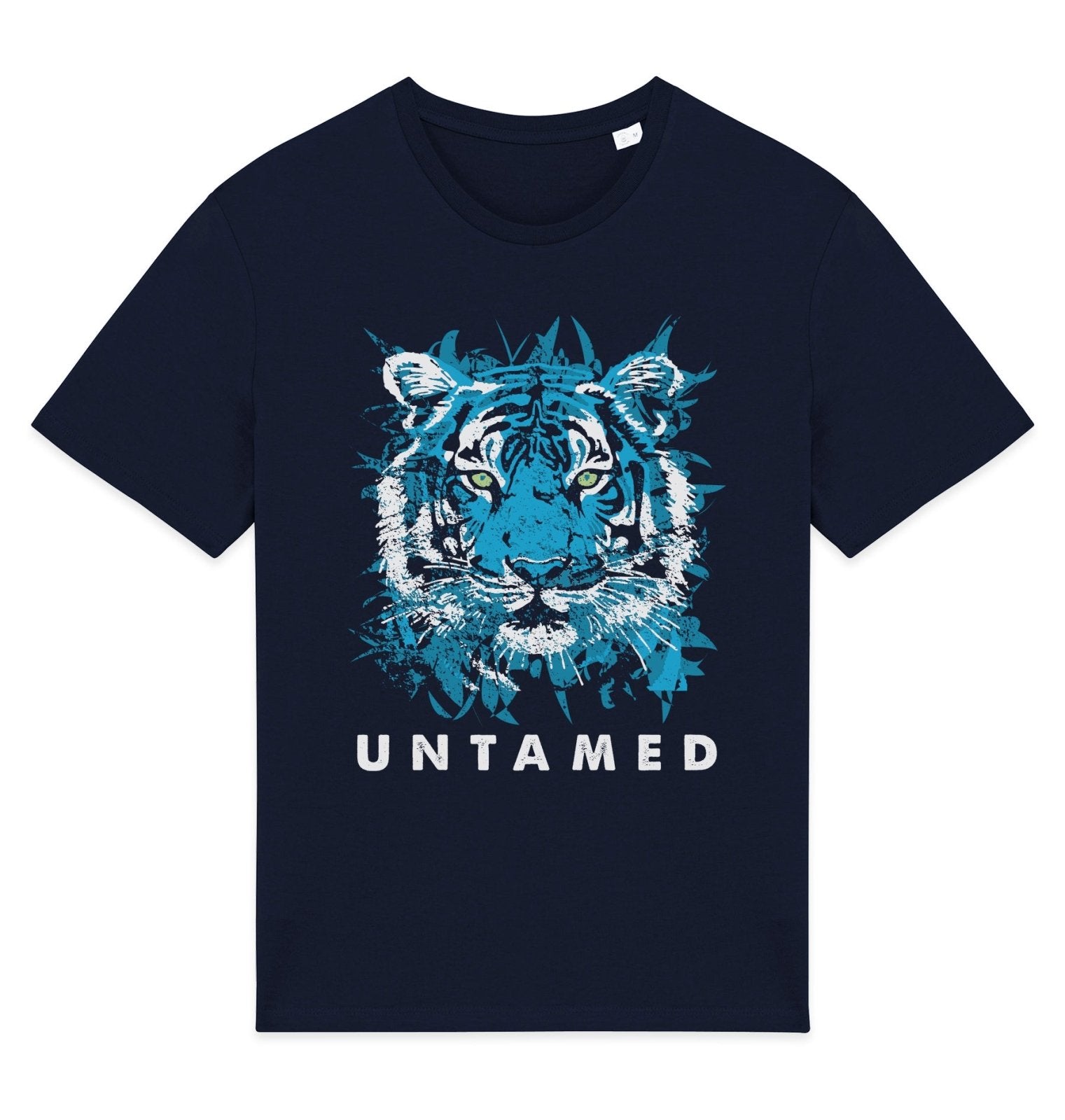 Tiger Front Print Womens T-shirt - Blue Panda