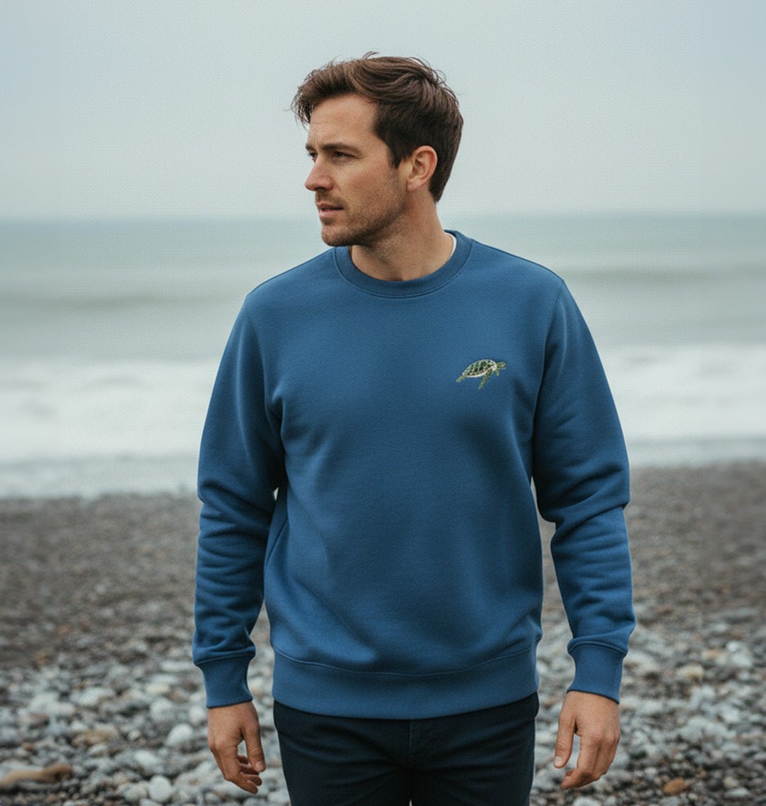 Turtle Mens Sweatshirt - Blue Panda