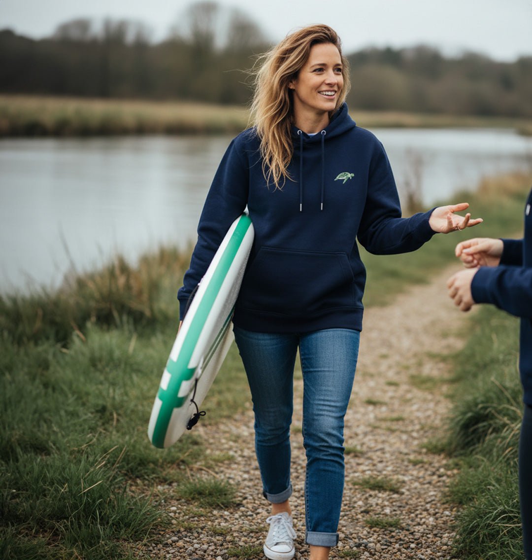 Turtle Womens Hoodie - Unisex - Blue Panda