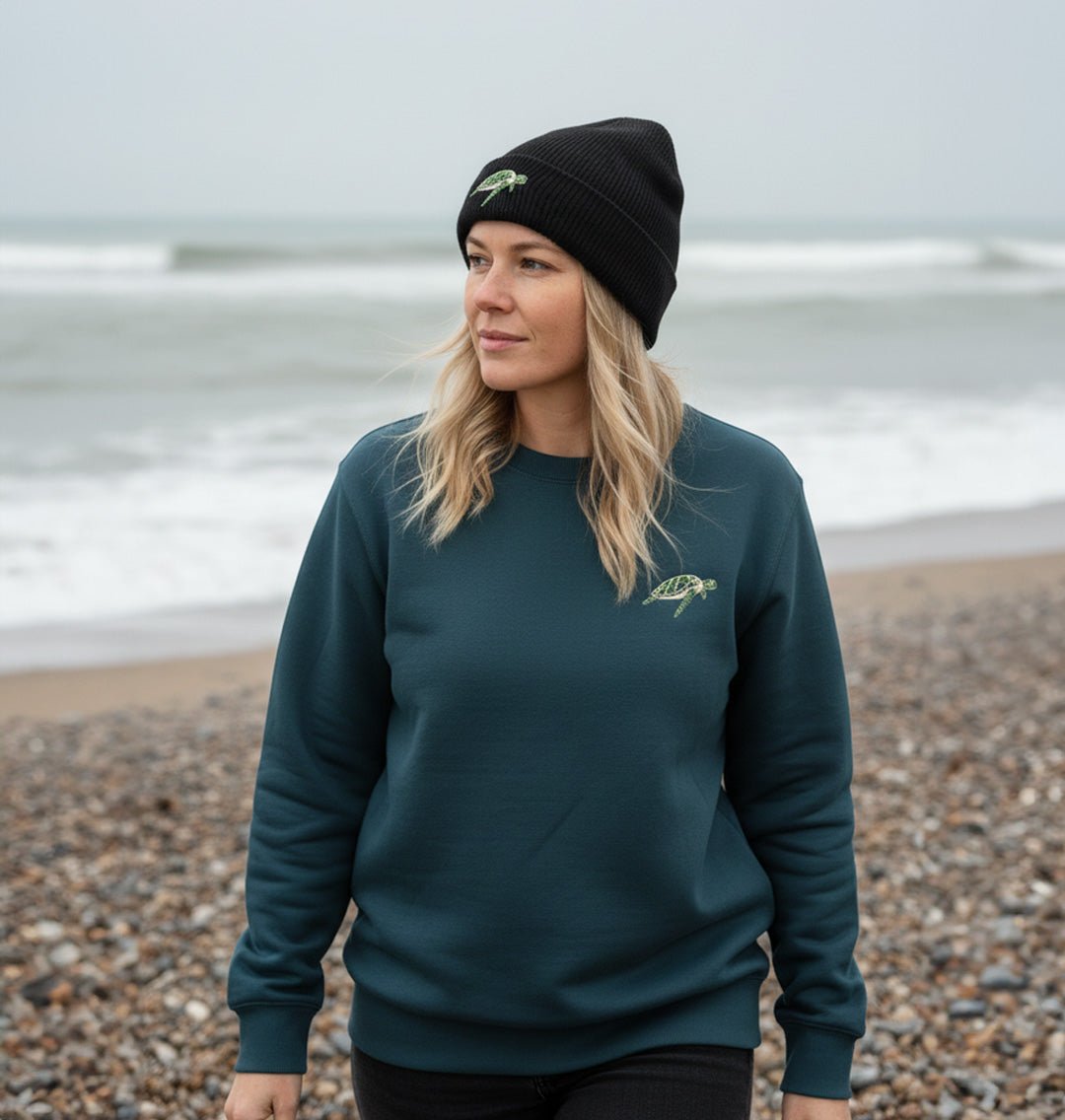 Turtle Womens Sweatshirt - Unisex - Blue Panda