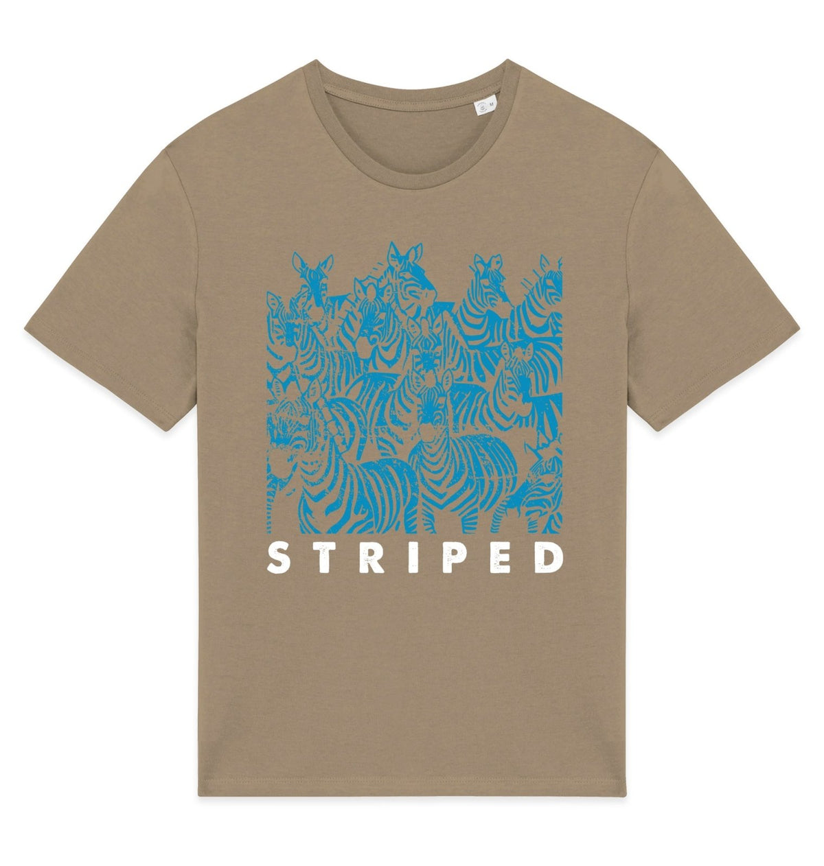 Zebra Front Print Mens T-shirt - Blue Panda