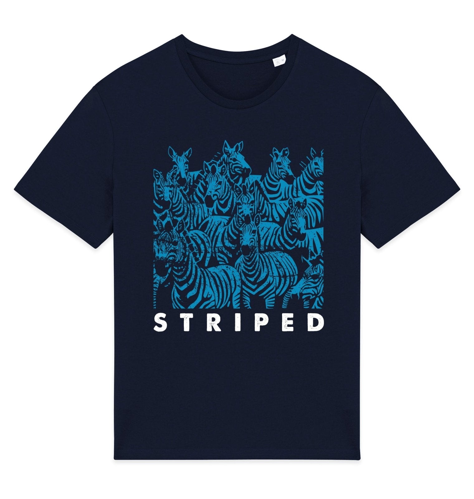 Zebra Front Print Womens T-shirt - Blue Panda