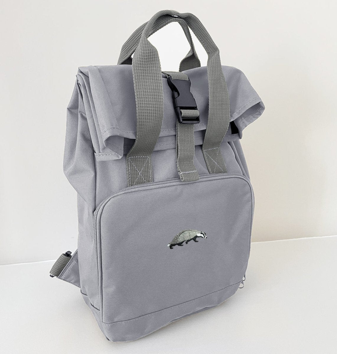 Badger Mini Roll-top Recycled Backpack - Blue Panda