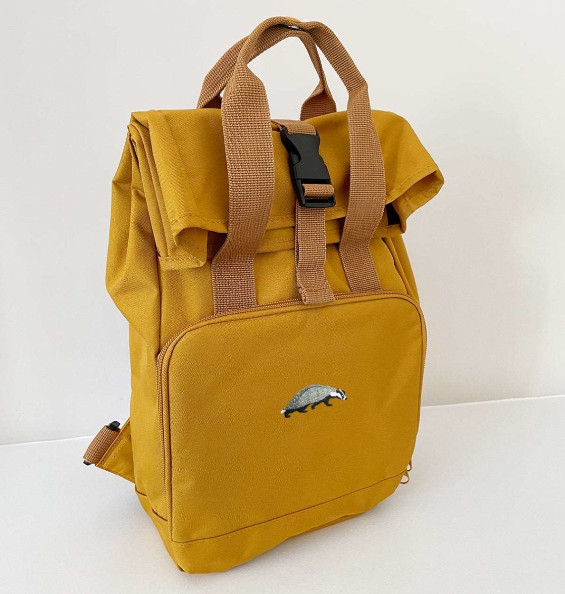 Badger Mini Roll-top Recycled Backpack - Blue Panda