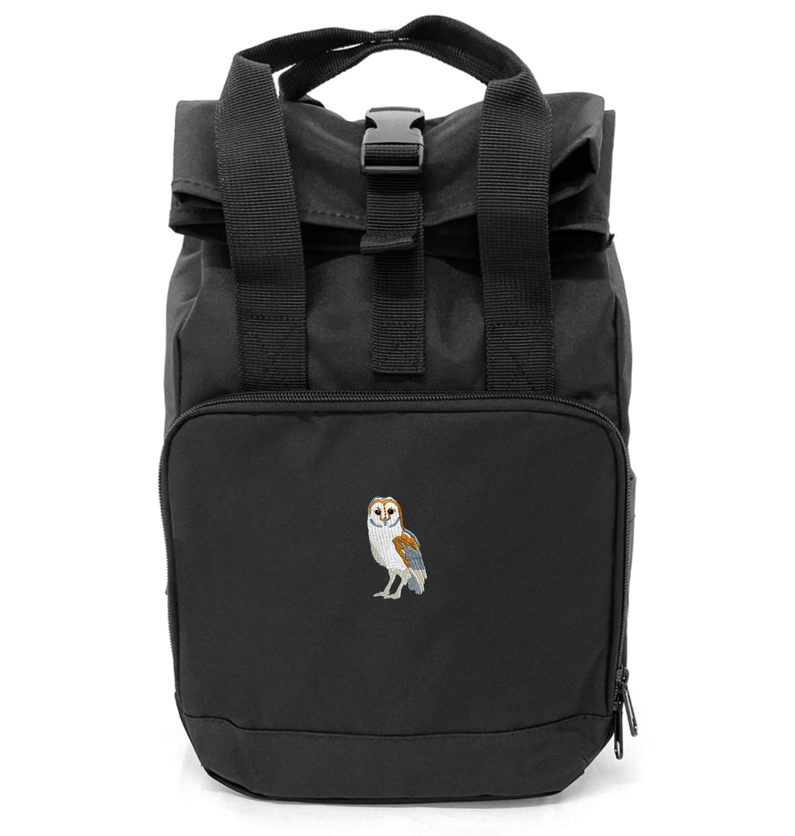 black owl mini backpack Barn Owl Mini Roll-top Eco Backpack - Wildlife Recycled Rucksack