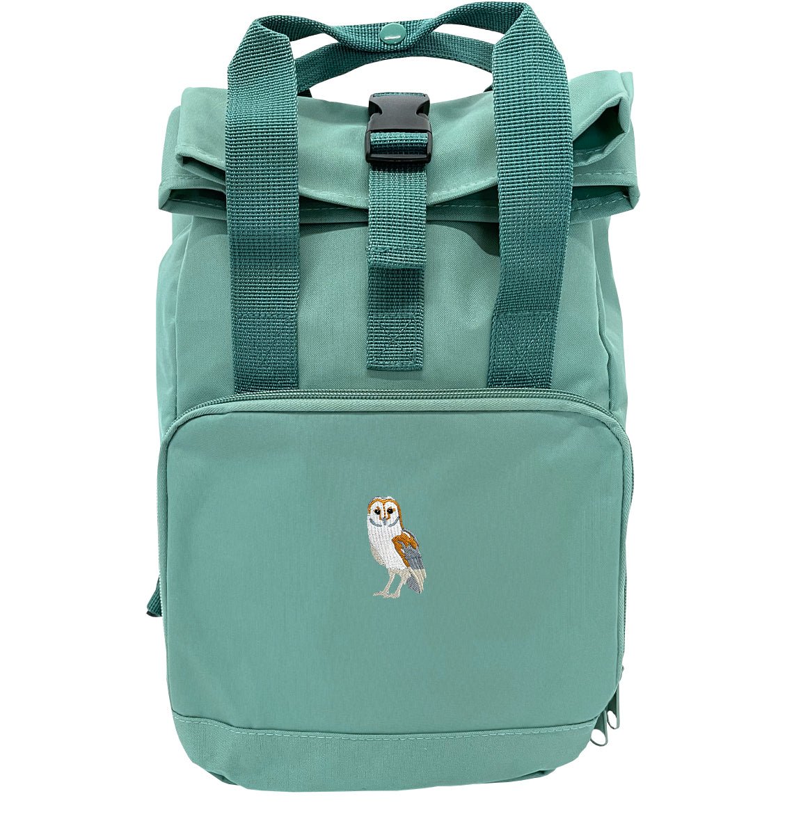 Barn Owl Mini Roll-top Recycled Backpack - Blue Panda